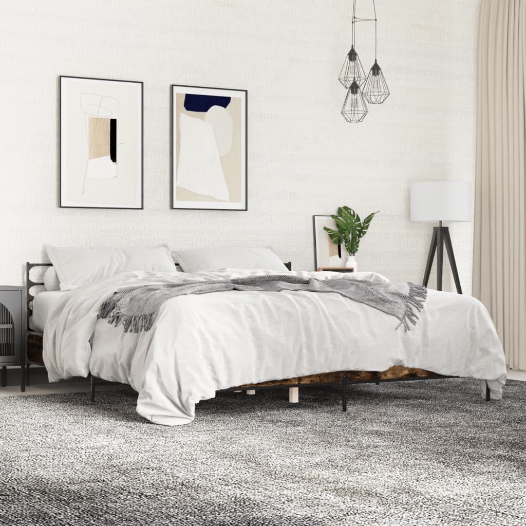 Cadre de lit sans matelas chêne fumé 180x200 cm - XIOS