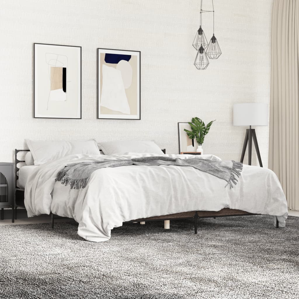 Cadre de lit sans matelas chêne marron 180x200 cm - XIOS