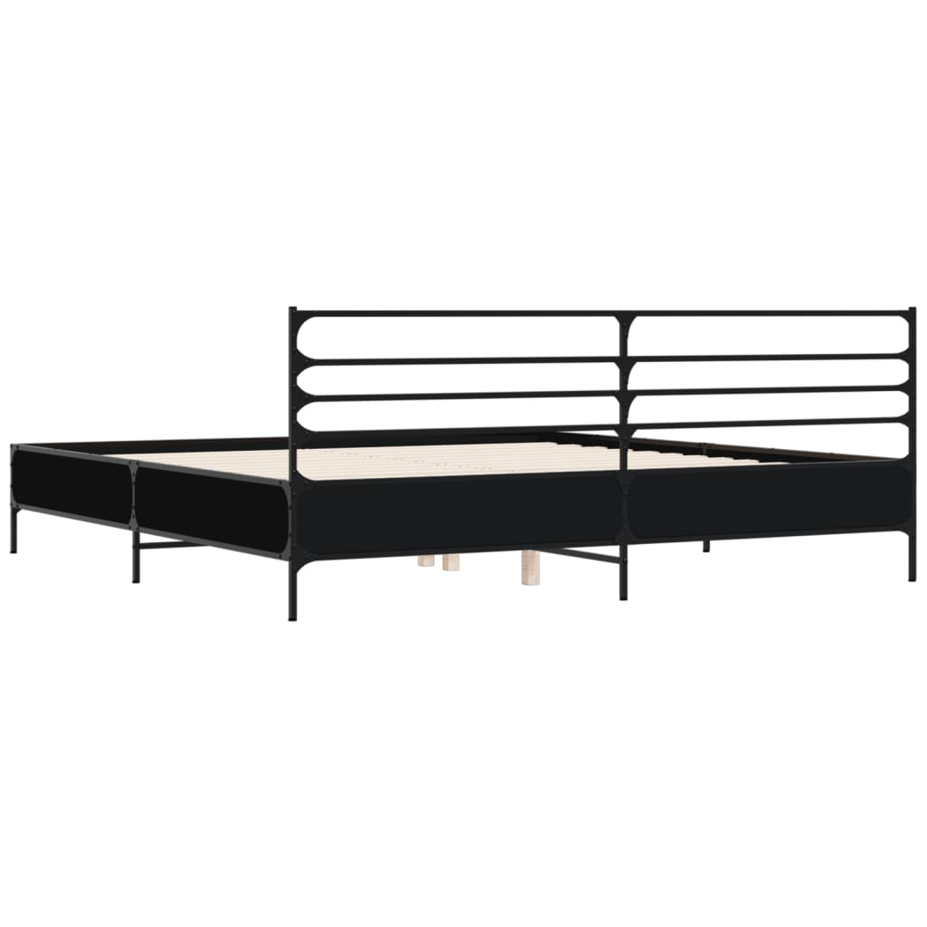 Cadre de lit sans matelas noir 200x200 cm - XIOS