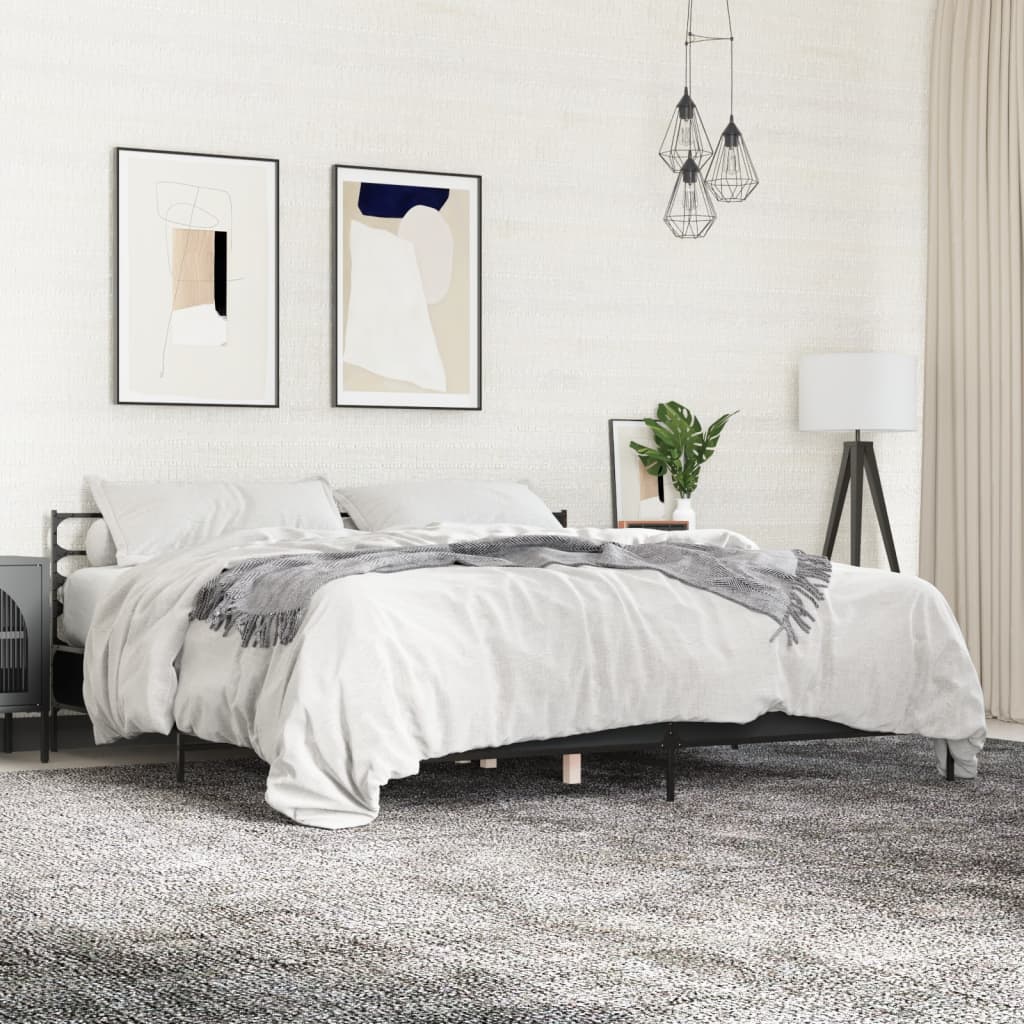 Cadre de lit sans matelas noir 200x200 cm - XIOS