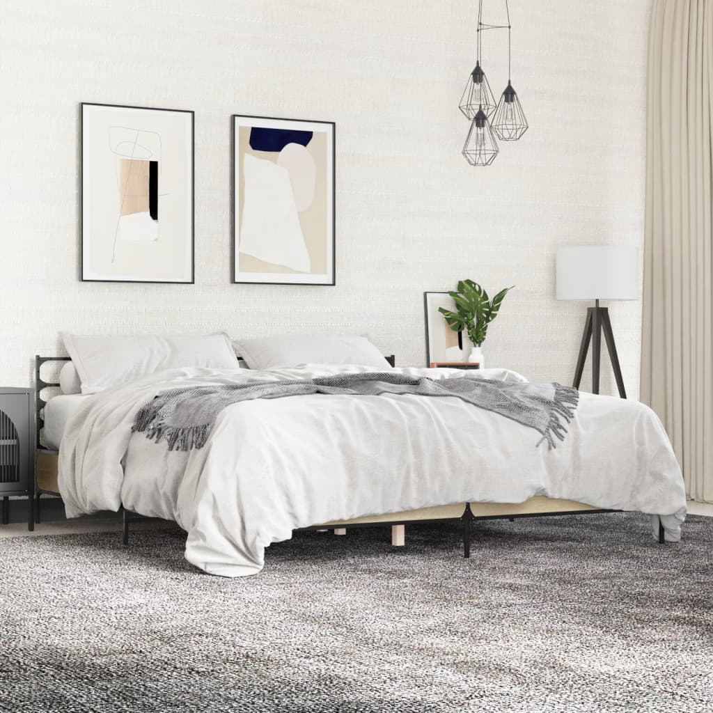 Cadre de lit sans matelas chêne sonoma 200x200 cm - XIOS