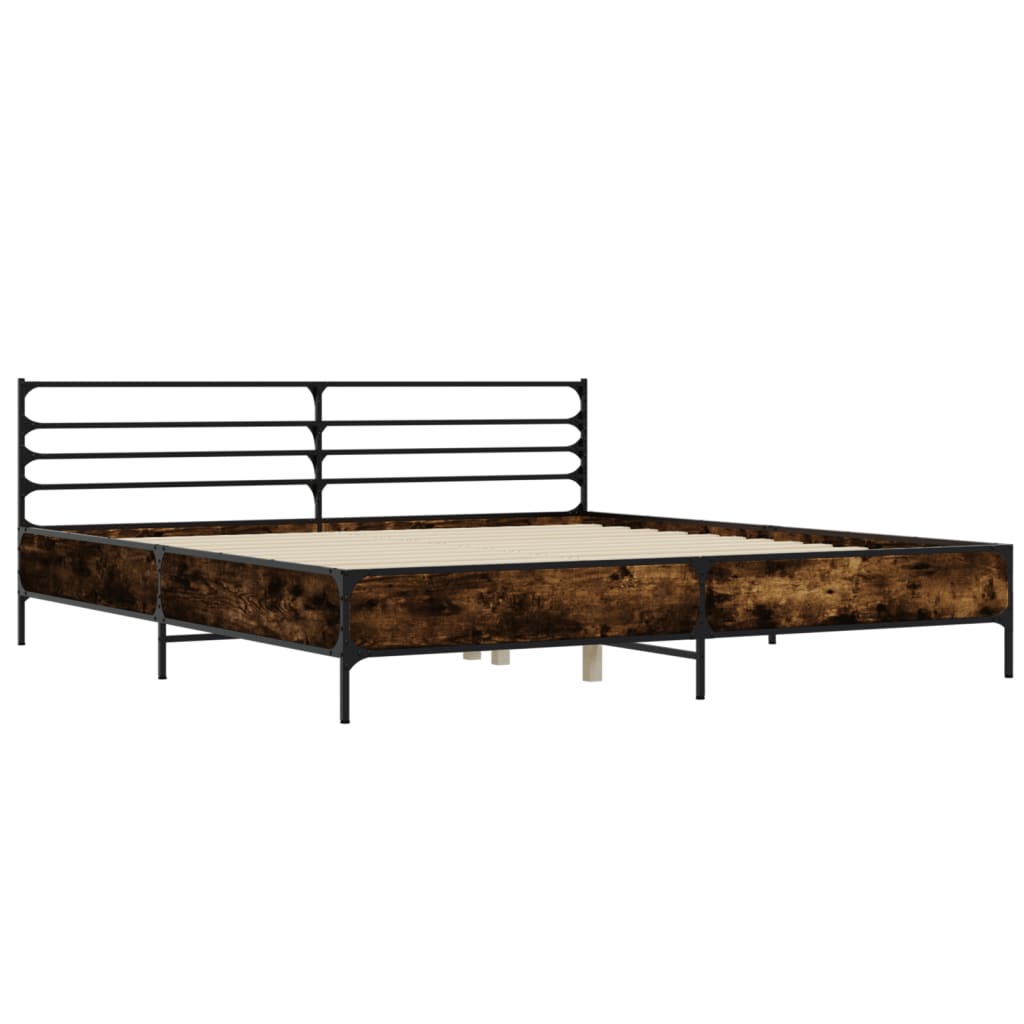 Cadre de lit sans matelas chêne fumé 200x200 cm - XIOS