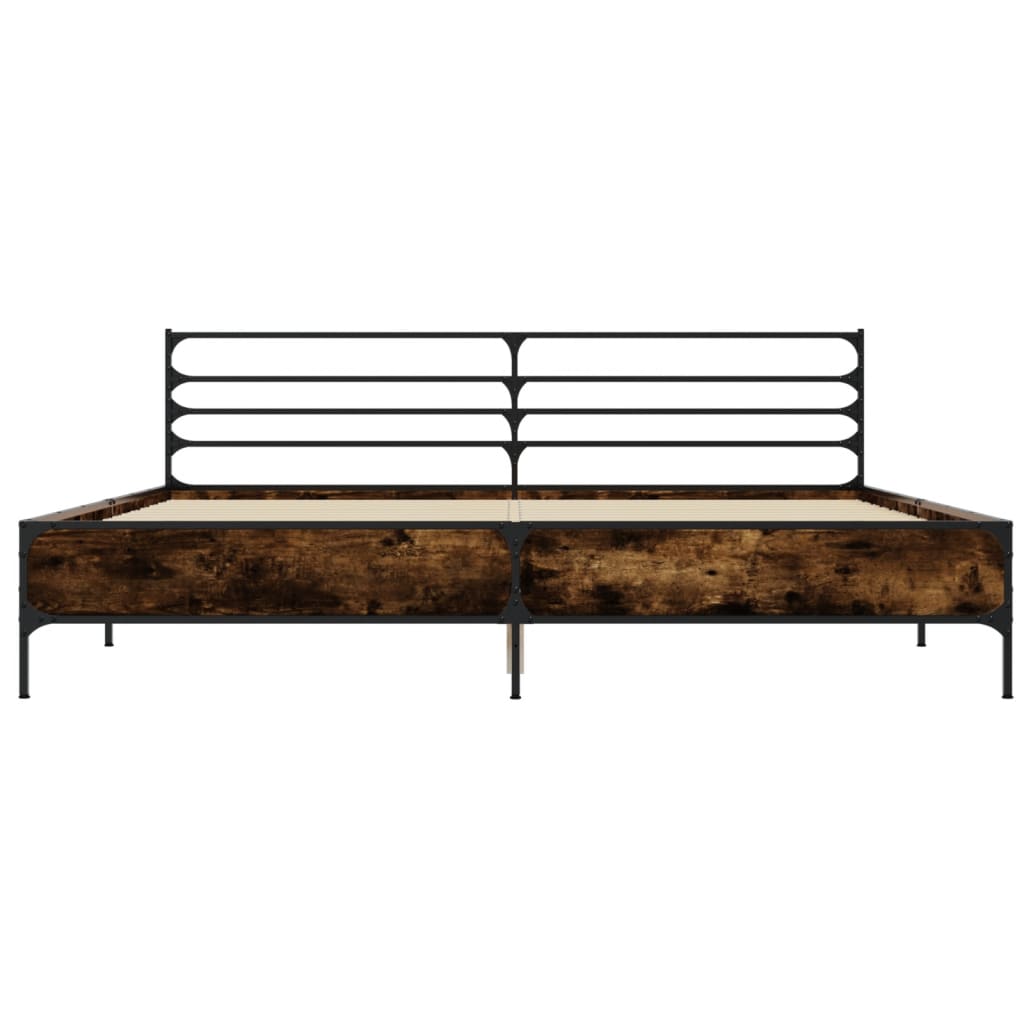 Cadre de lit sans matelas chêne fumé 200x200 cm - XIOS