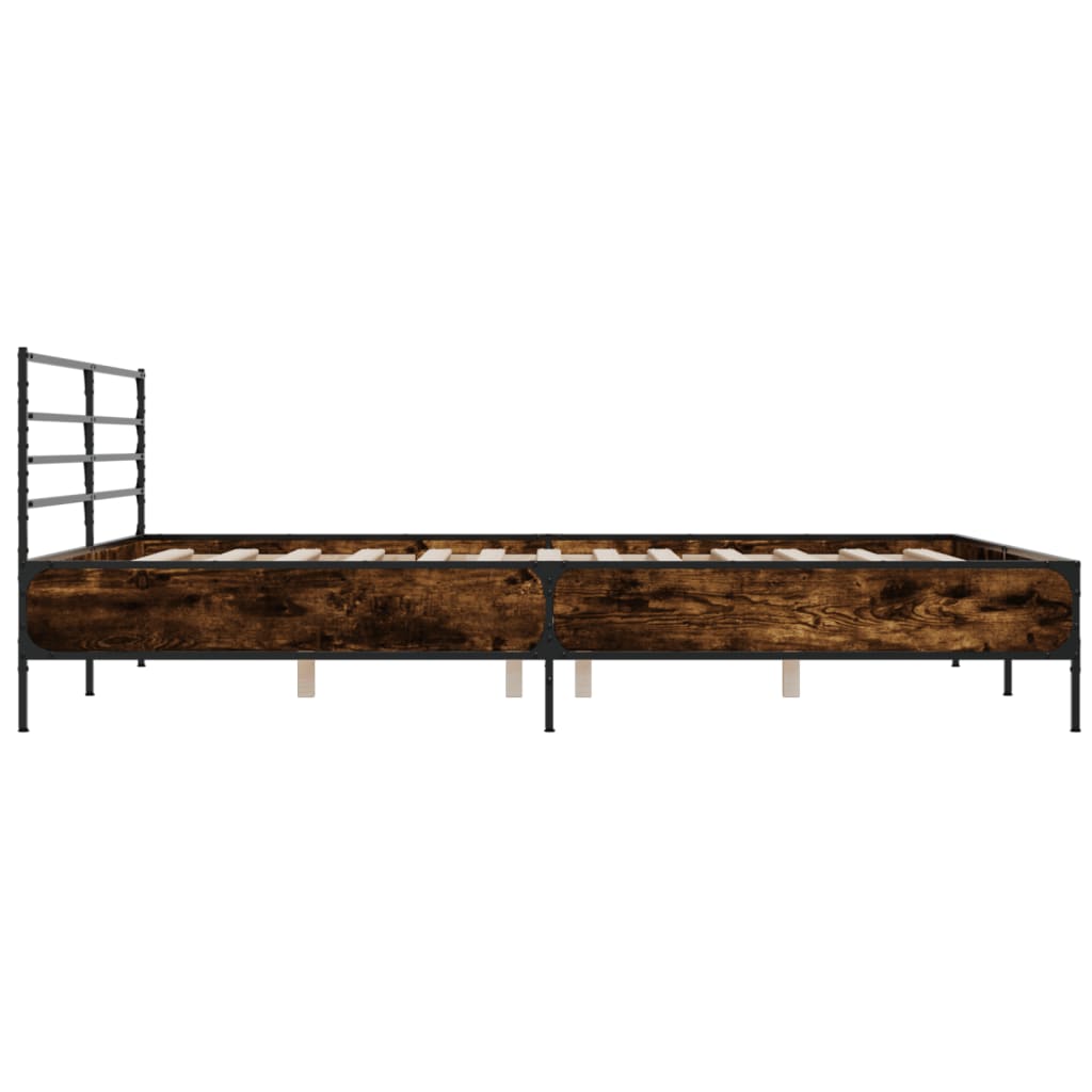 Cadre de lit sans matelas chêne fumé 200x200 cm - XIOS