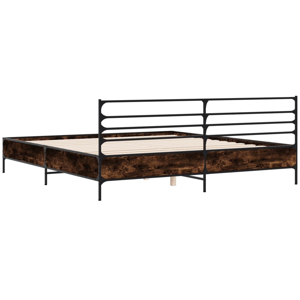 Cadre de lit sans matelas chêne fumé 200x200 cm - XIOS