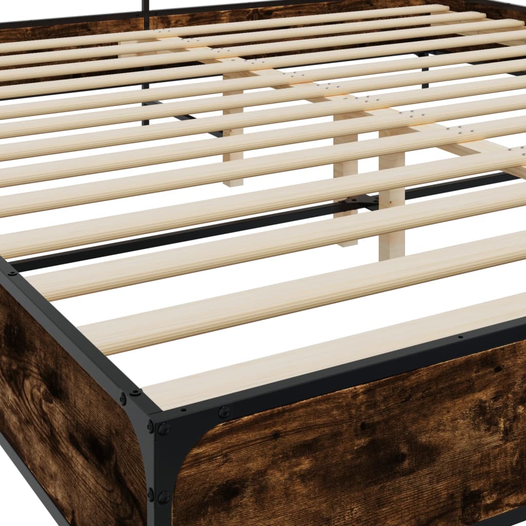 Cadre de lit sans matelas chêne fumé 200x200 cm - XIOS