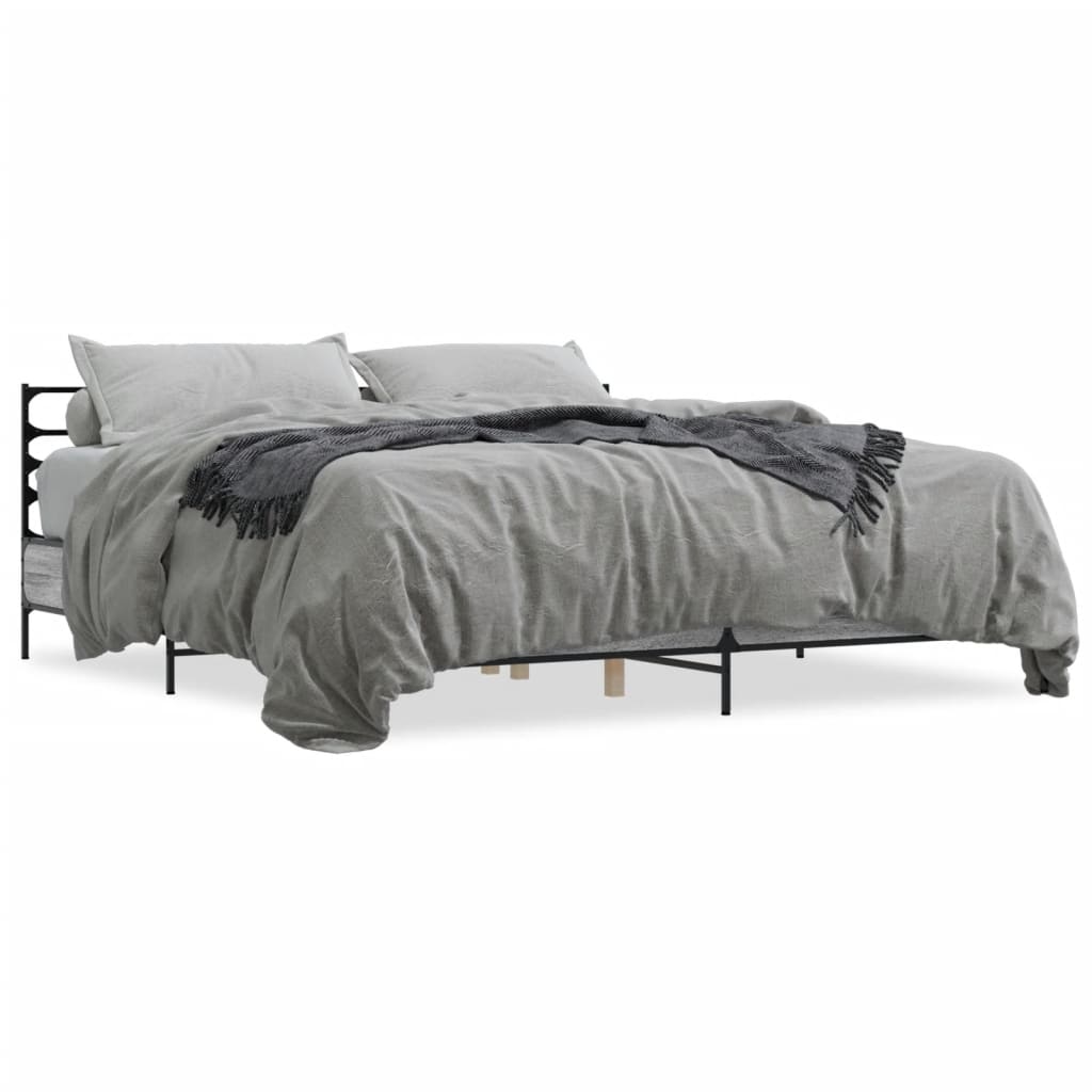 Cadre de lit sans matelas sonoma gris 200x200 cm - XIOS