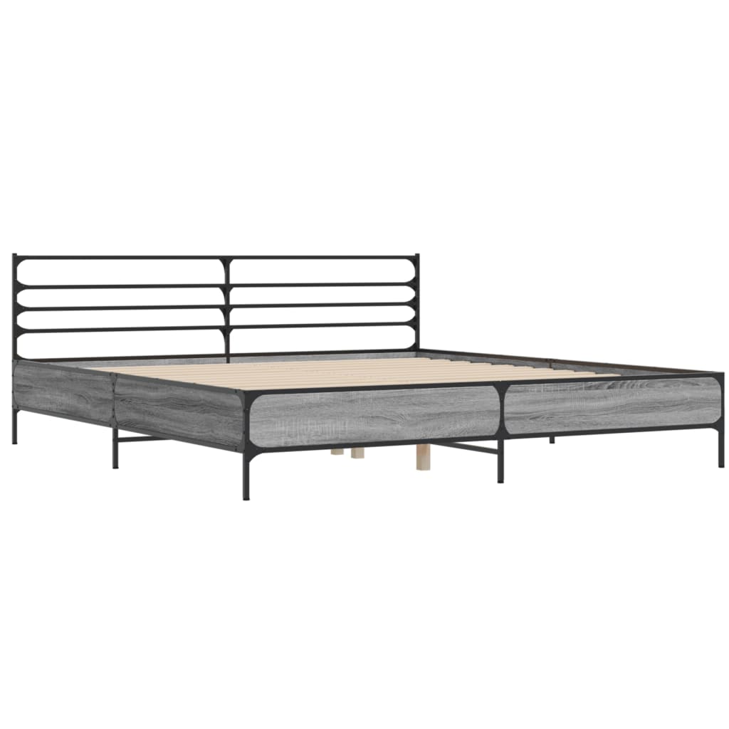 Cadre de lit sans matelas sonoma gris 200x200 cm - XIOS