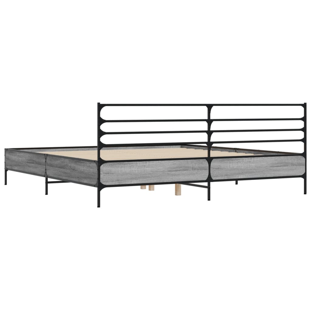 Cadre de lit sans matelas sonoma gris 200x200 cm - XIOS