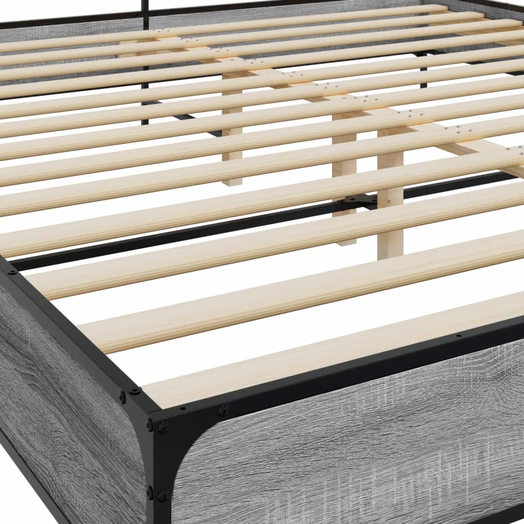 Cadre de lit sans matelas sonoma gris 200x200 cm - XIOS