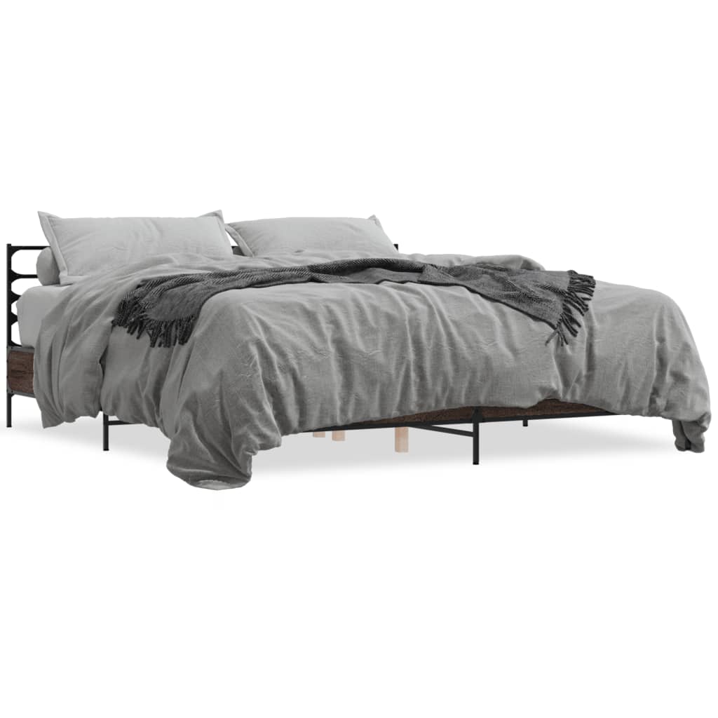 Cadre de lit sans matelas chêne marron 200x200 cm - XIOS