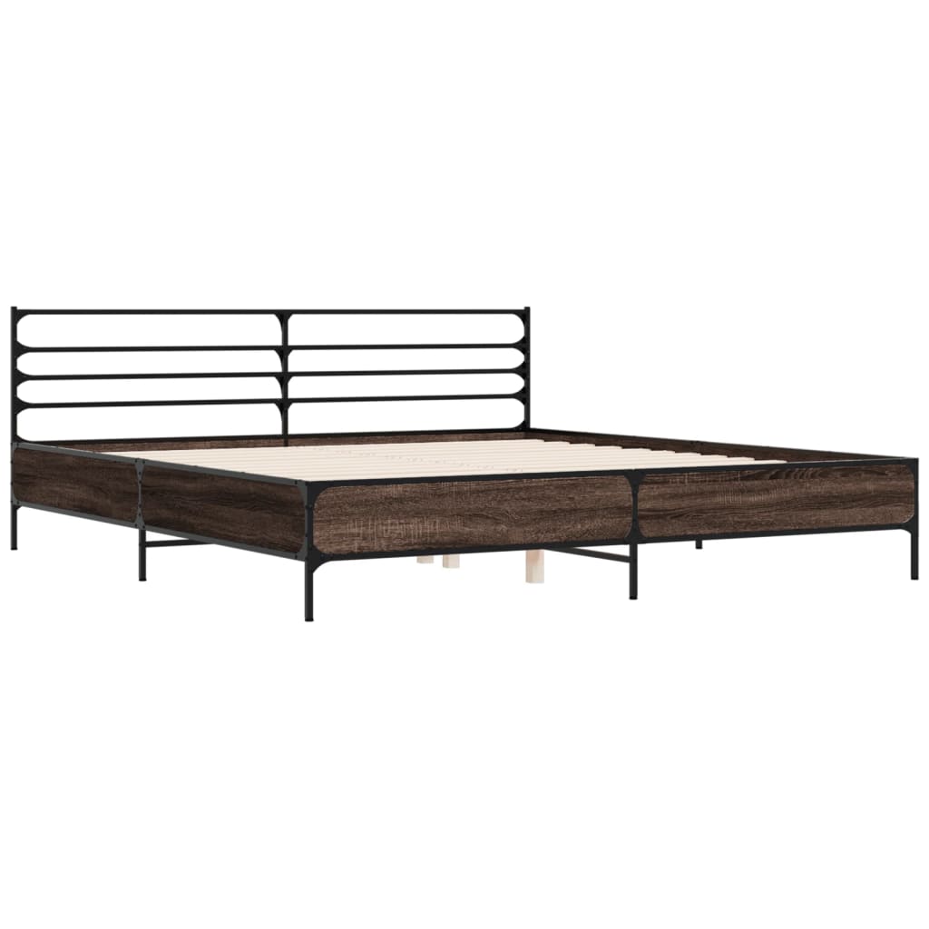 Cadre de lit sans matelas chêne marron 200x200 cm - XIOS