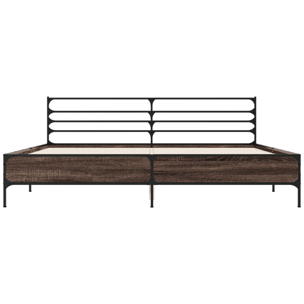 Cadre de lit sans matelas chêne marron 200x200 cm - XIOS
