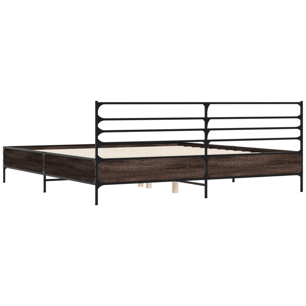 Cadre de lit sans matelas chêne marron 200x200 cm - XIOS