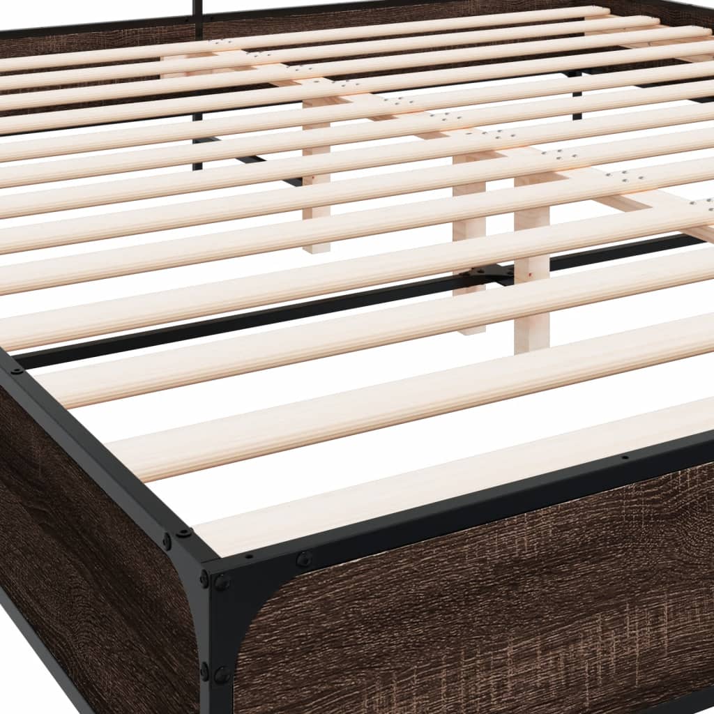 Cadre de lit sans matelas chêne marron 200x200 cm - XIOS