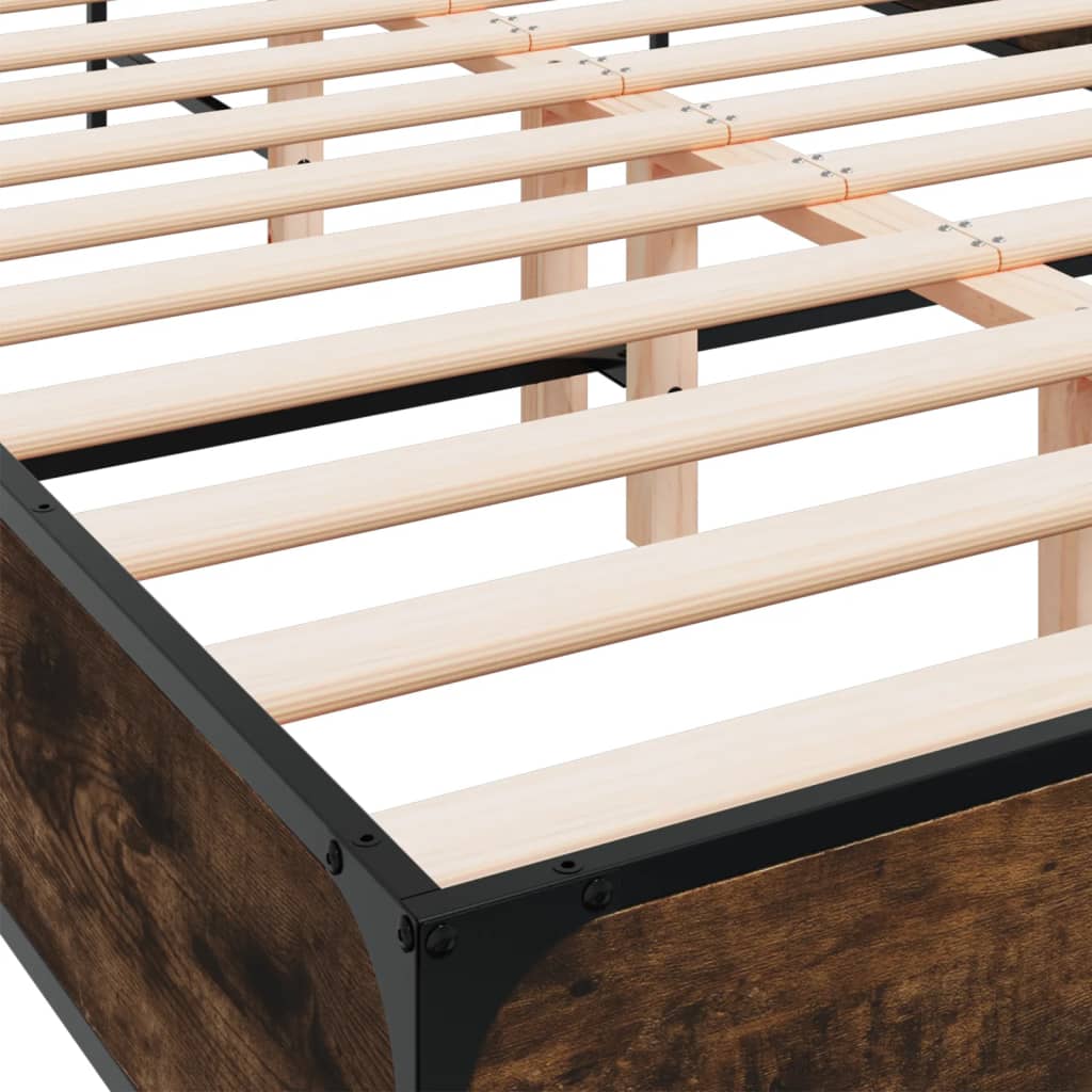 Cadre de lit sans matelas chêne fumé 120x190 cm - XIOS