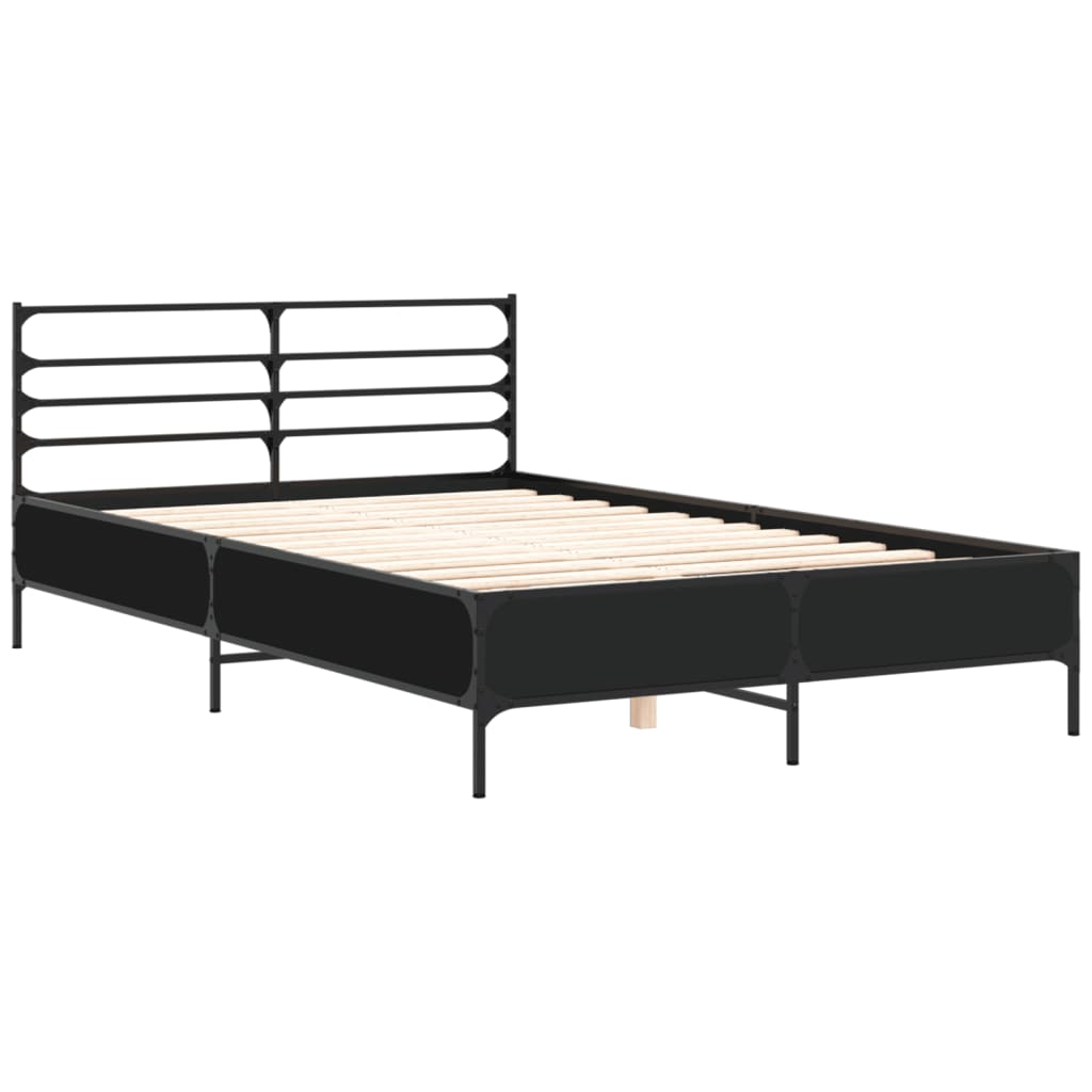 Cadre de lit sans matelas noir 135x190 cm - XIOS
