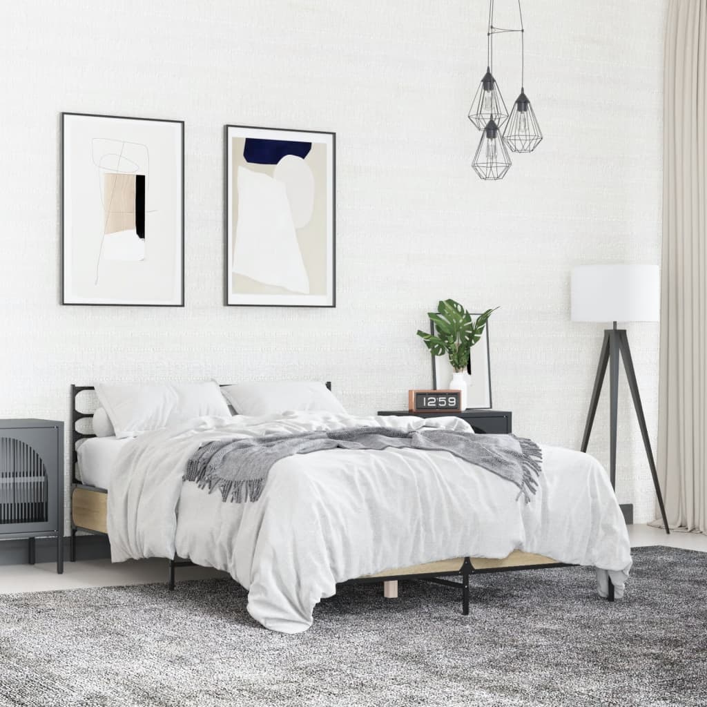 Cadre de lit sans matelas chêne sonoma 135x190 cm - XIOS