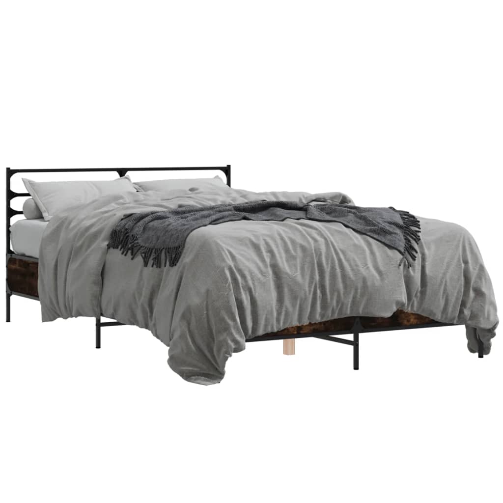 Cadre de lit sans matelas chêne fumé 135x190 cm - XIOS