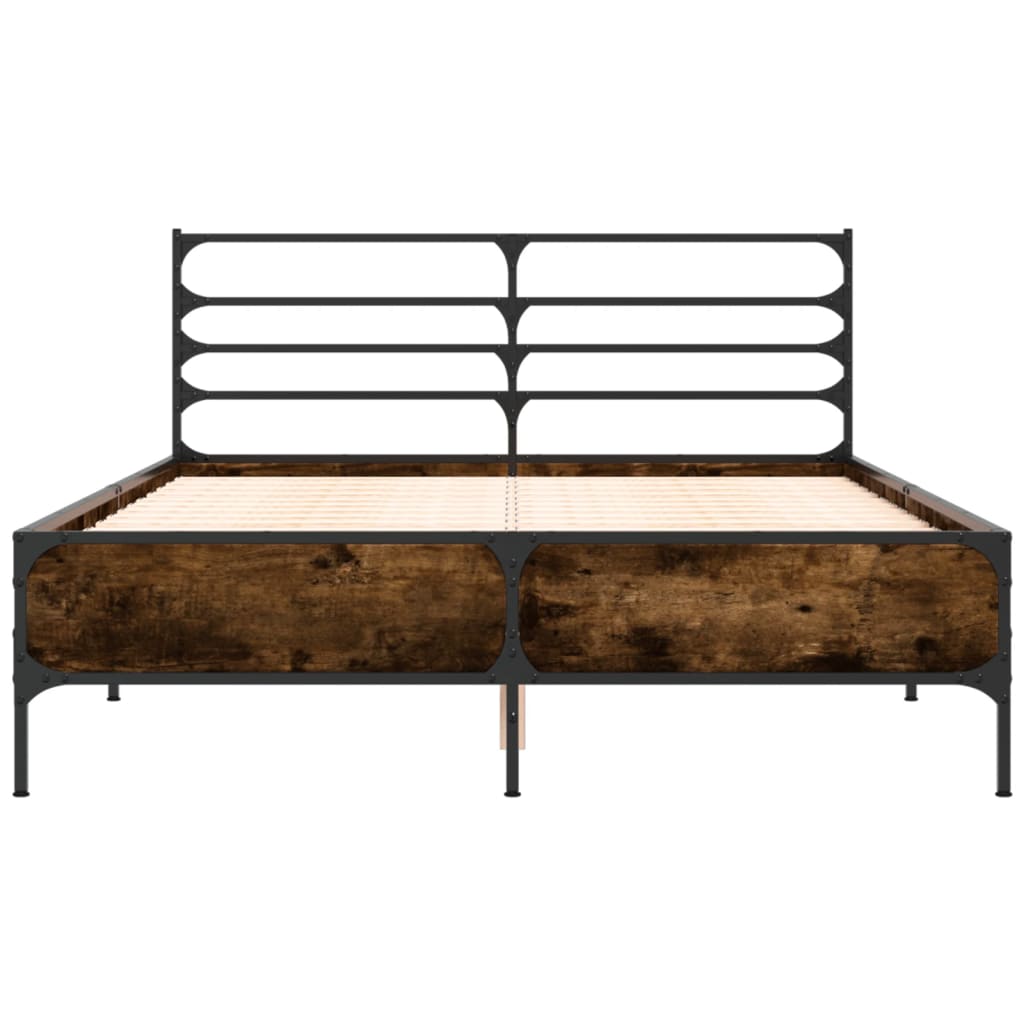 Cadre de lit sans matelas chêne fumé 135x190 cm - XIOS