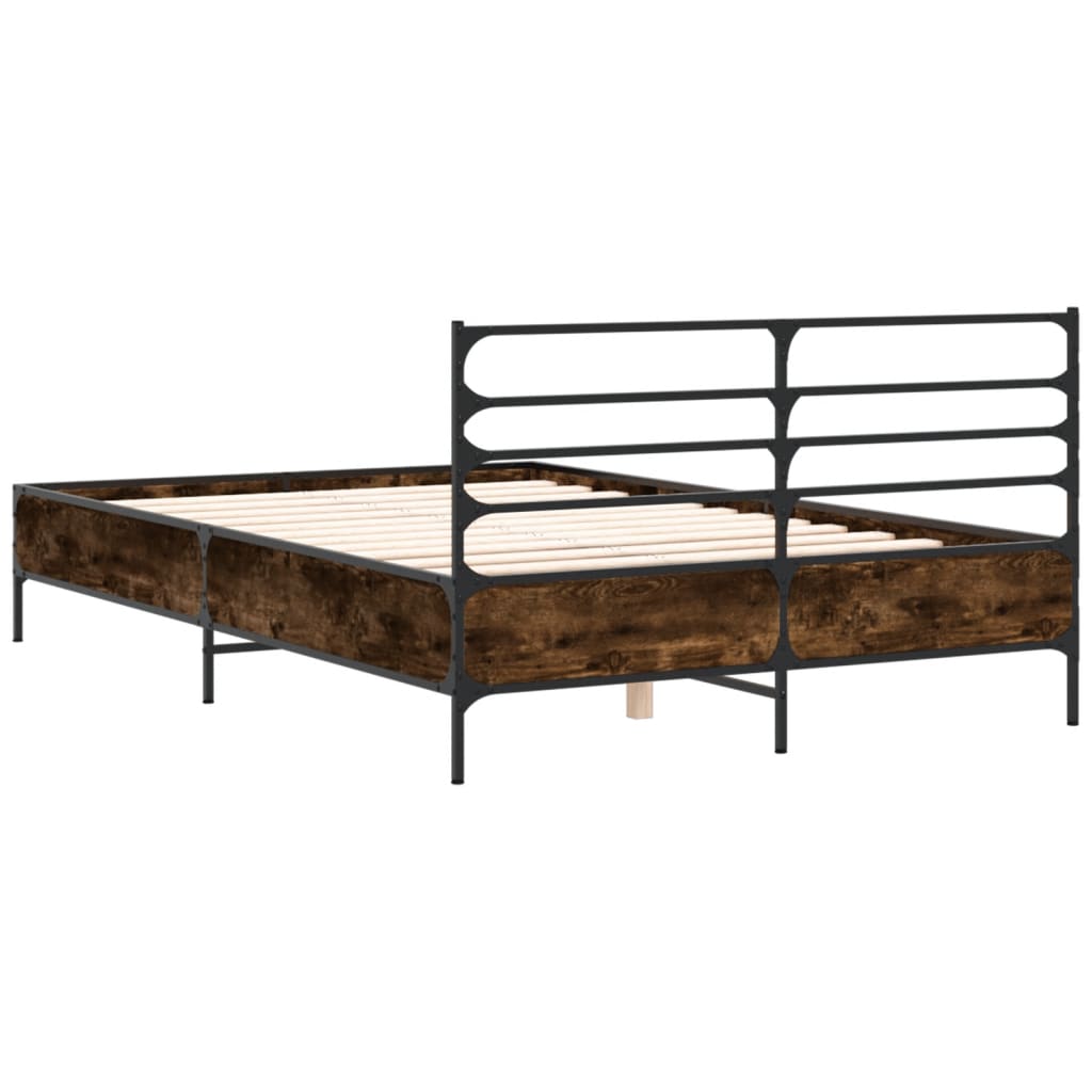 Cadre de lit sans matelas chêne fumé 135x190 cm - XIOS