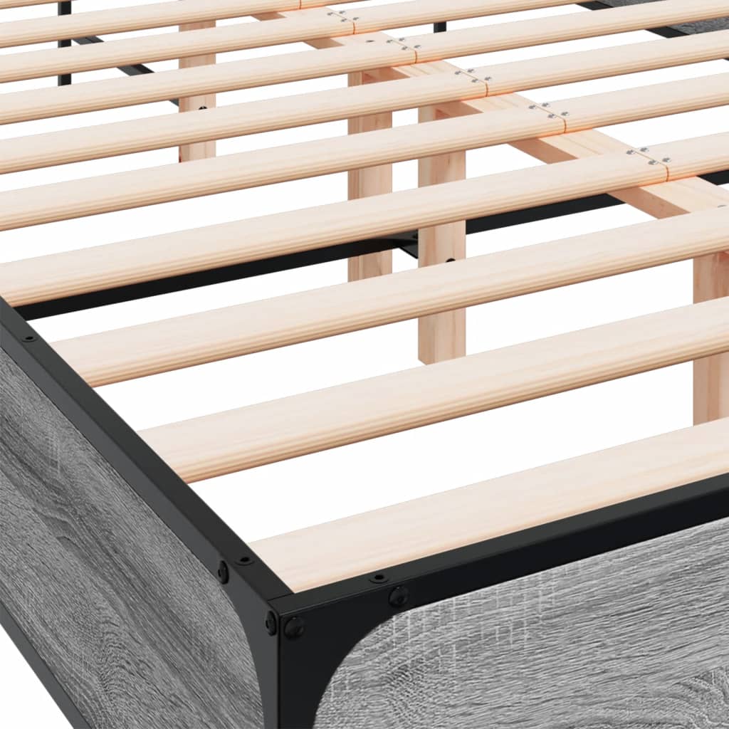 Cadre de lit sans matelas sonoma gris 135x190 cm - XIOS