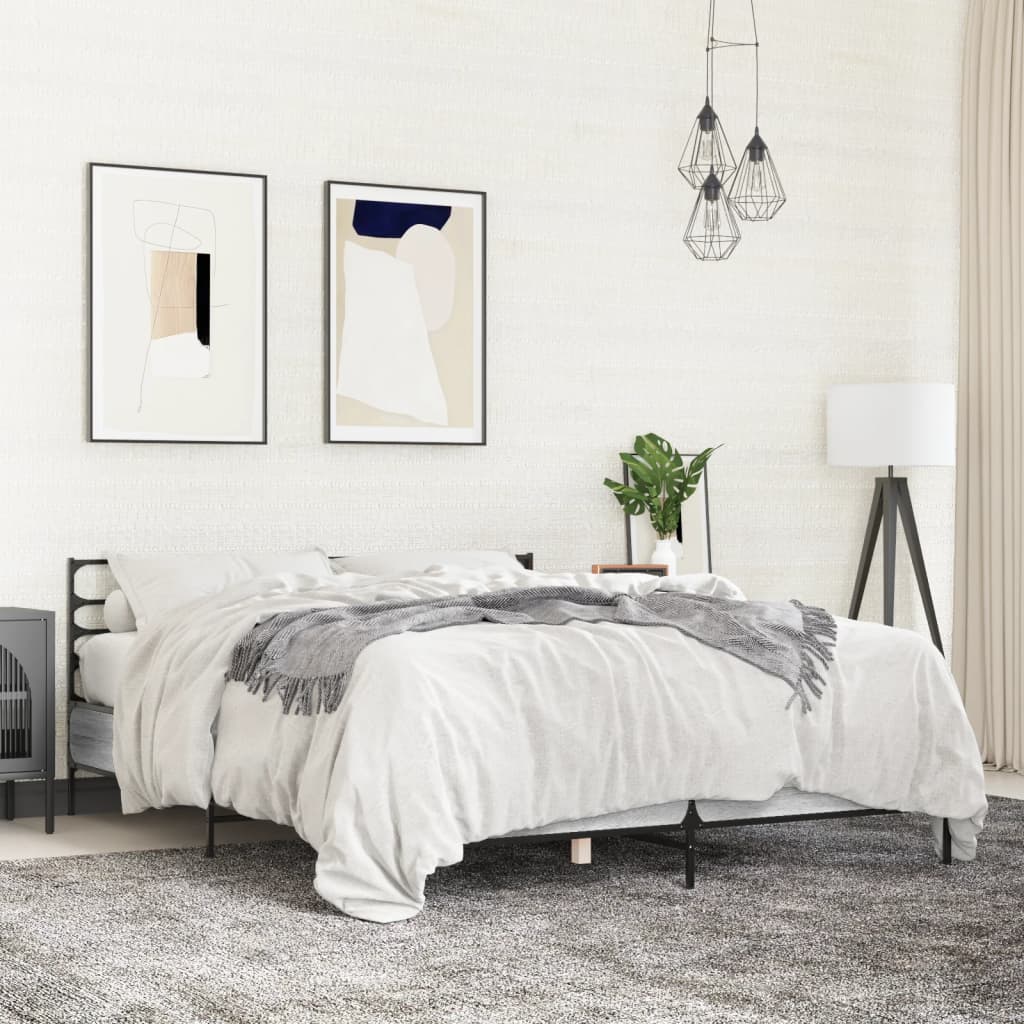 Cadre de lit sans matelas sonoma gris 135x190 cm - XIOS