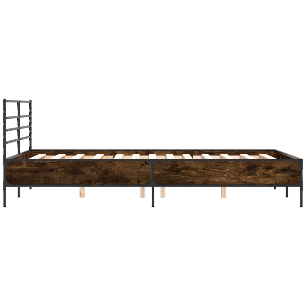 Cadre de lit sans matelas chêne marron 135x190 cm - XIOS