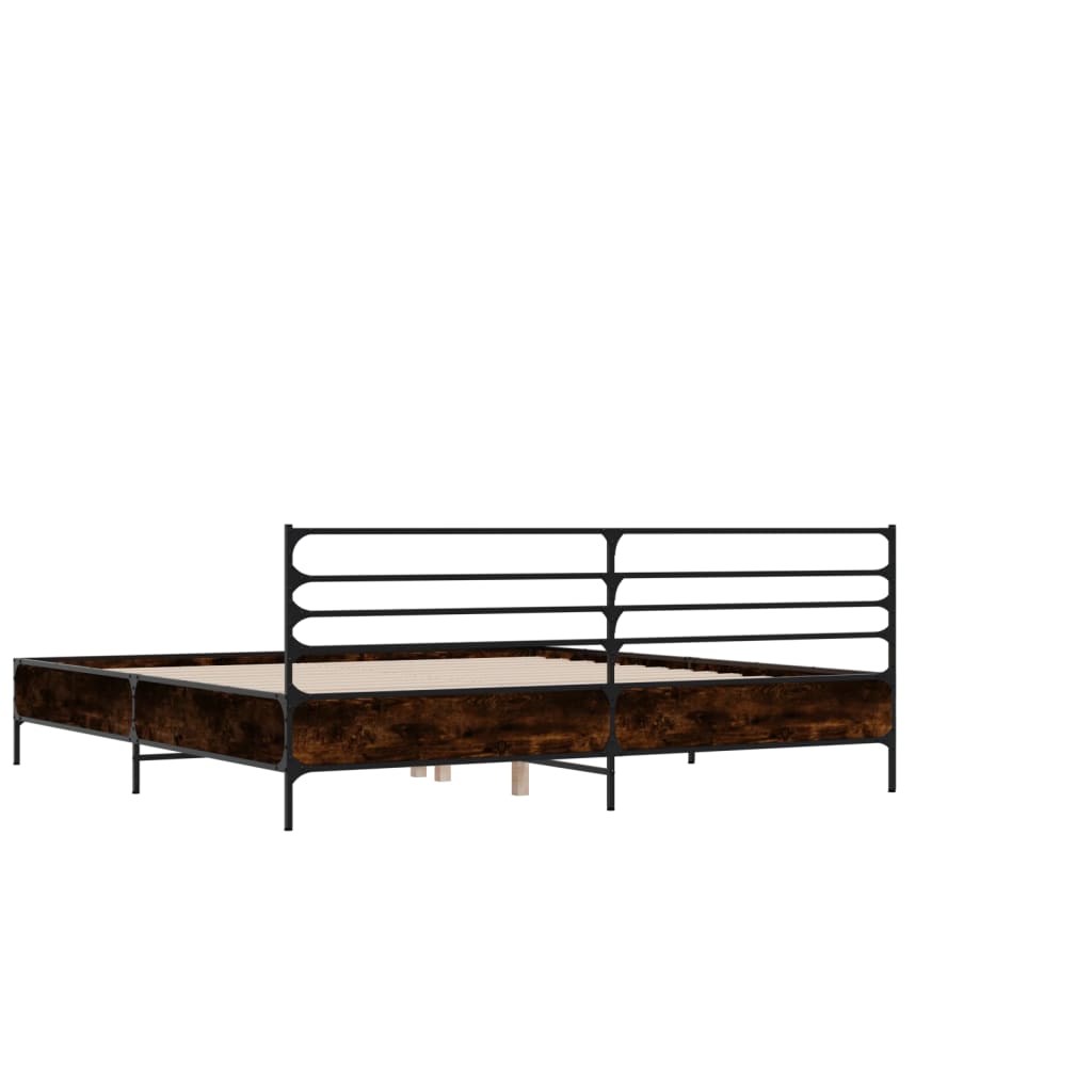Cadre de lit sans matelas chêne marron 135x190 cm - XIOS