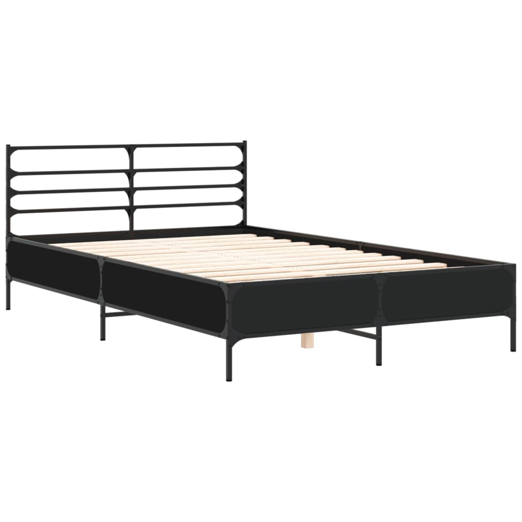 Cadre de lit sans matelas noir 140x190 cm - XIOS