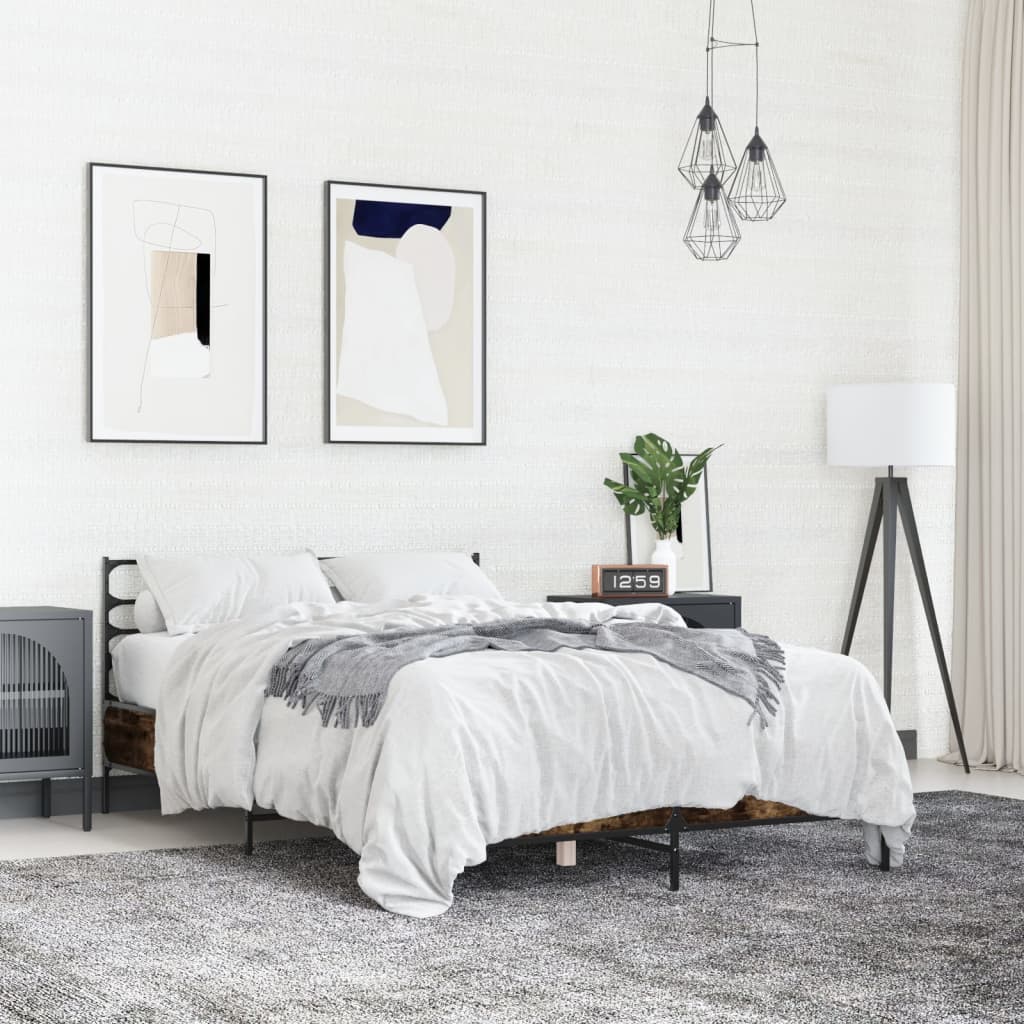 Cadre de lit sans matelas chêne fumé 140x190 cm - XIOS