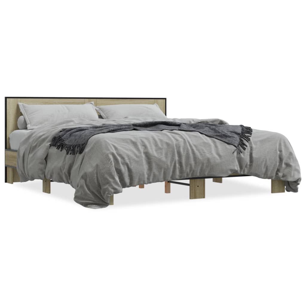 Cadre de lit sans matelas chêne sonoma 200x200 cm - XIOS