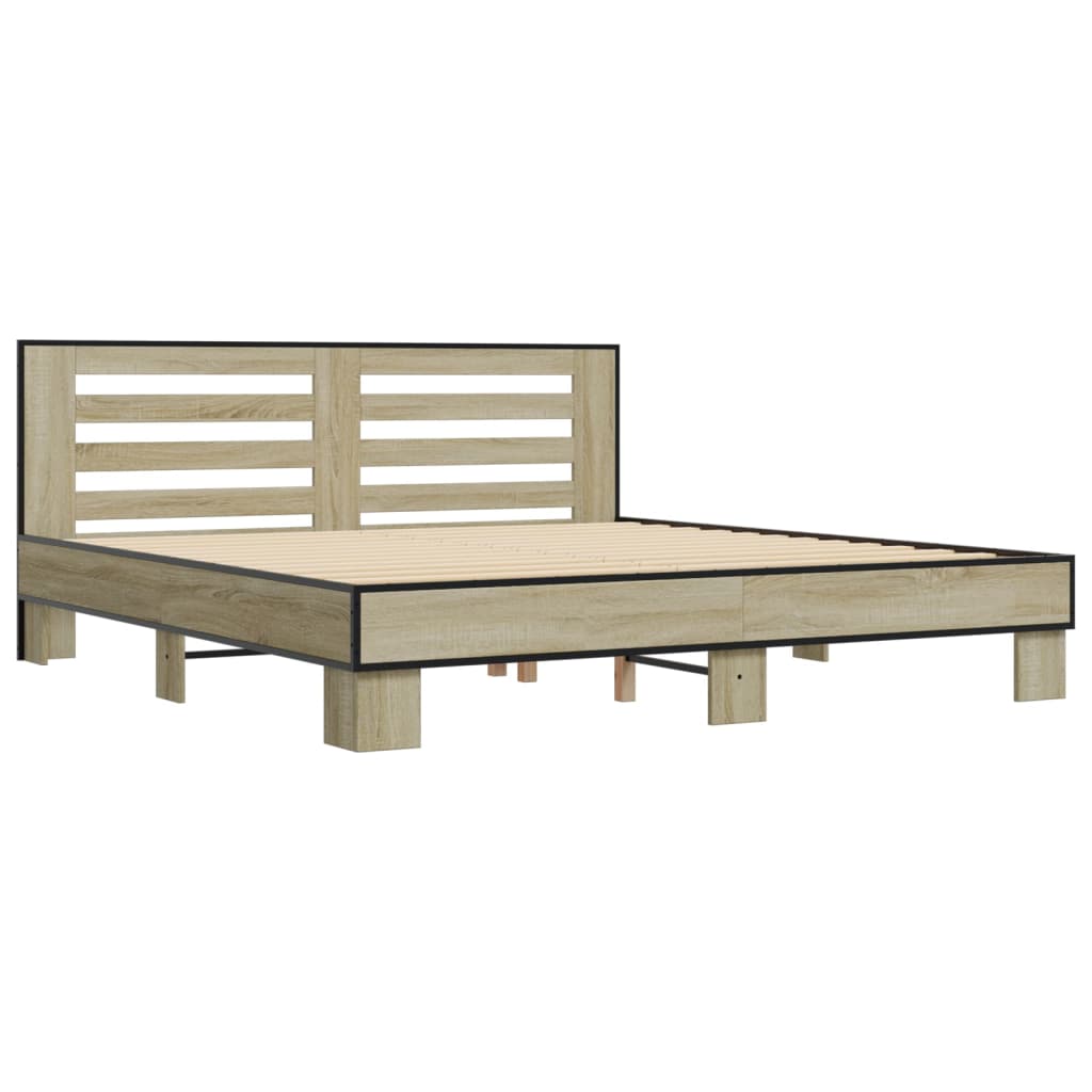 Cadre de lit sans matelas chêne sonoma 200x200 cm - XIOS