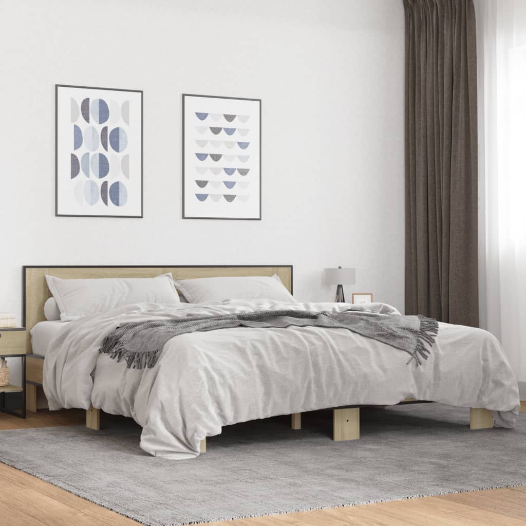 Cadre de lit sans matelas chêne sonoma 200x200 cm - XIOS