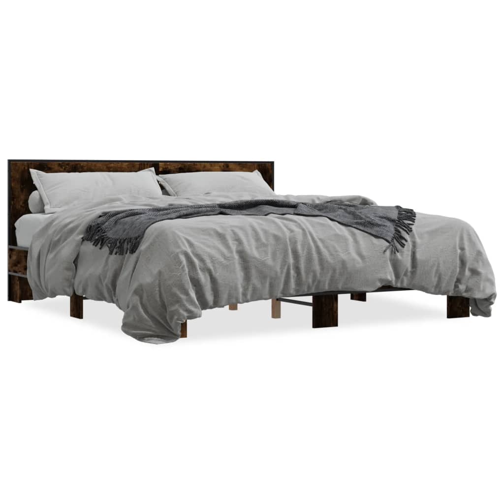 Cadre de lit sans matelas chêne fumé 200x200 cm - XIOS