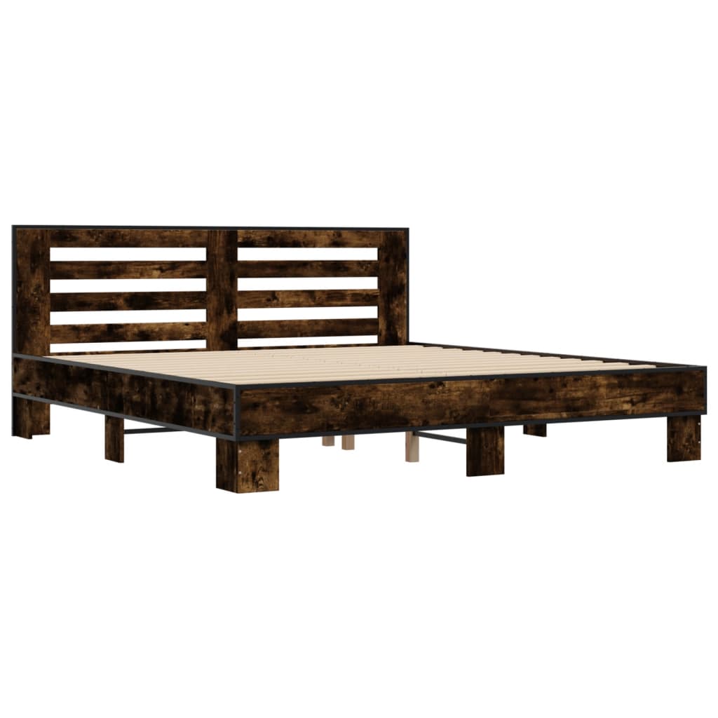 Cadre de lit sans matelas chêne fumé 200x200 cm - XIOS