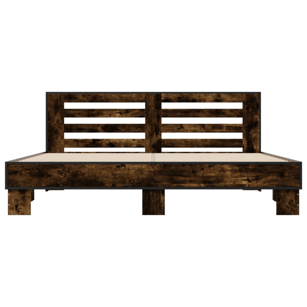 Cadre de lit sans matelas chêne fumé 200x200 cm - XIOS