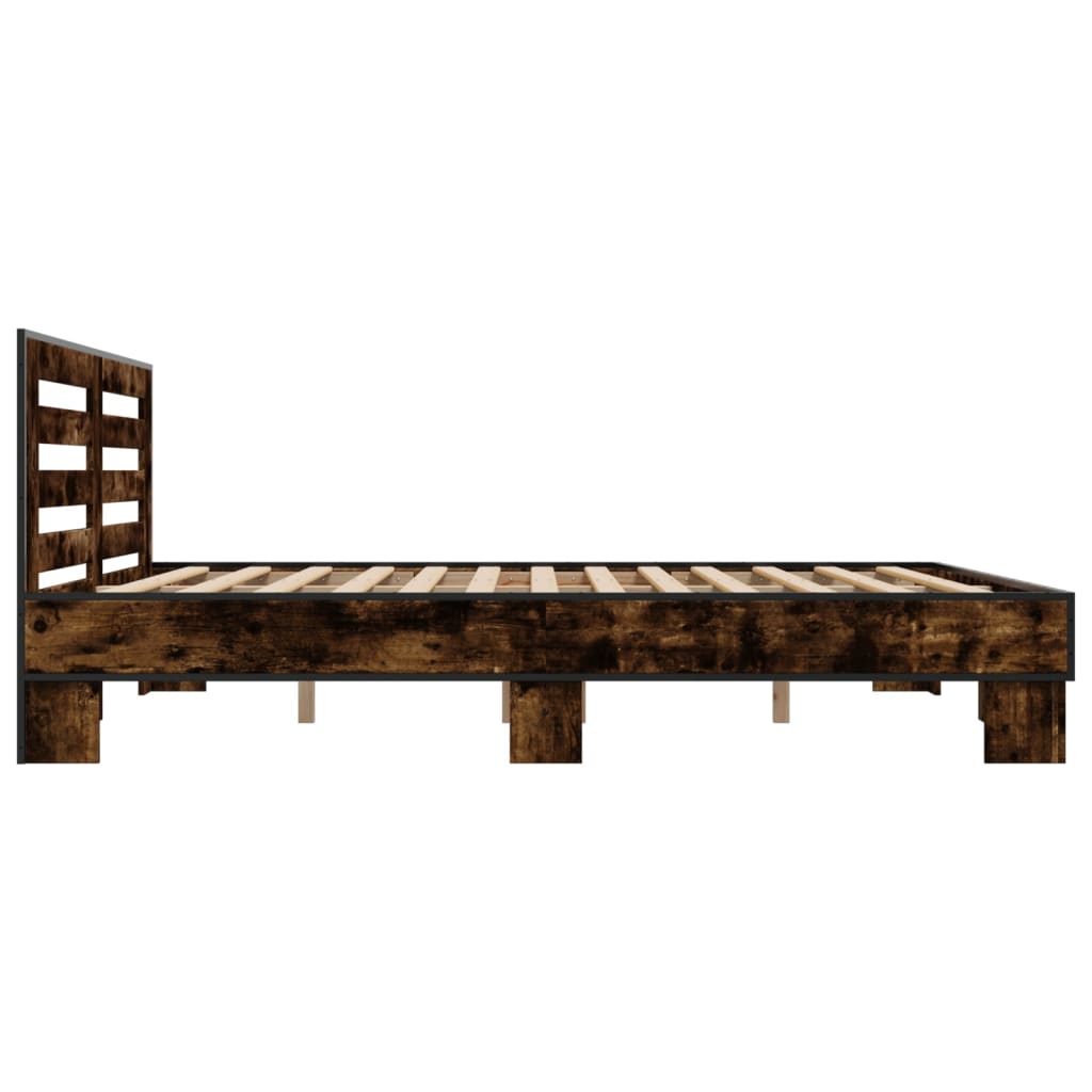 Cadre de lit sans matelas chêne fumé 200x200 cm - XIOS