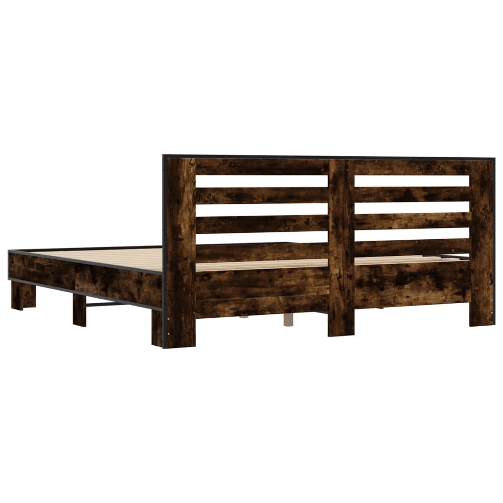 Cadre de lit sans matelas chêne fumé 200x200 cm - XIOS