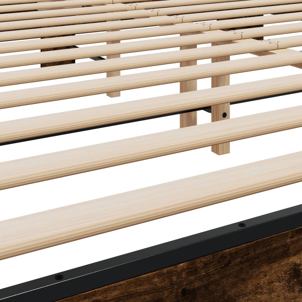 Cadre de lit sans matelas chêne fumé 200x200 cm - XIOS