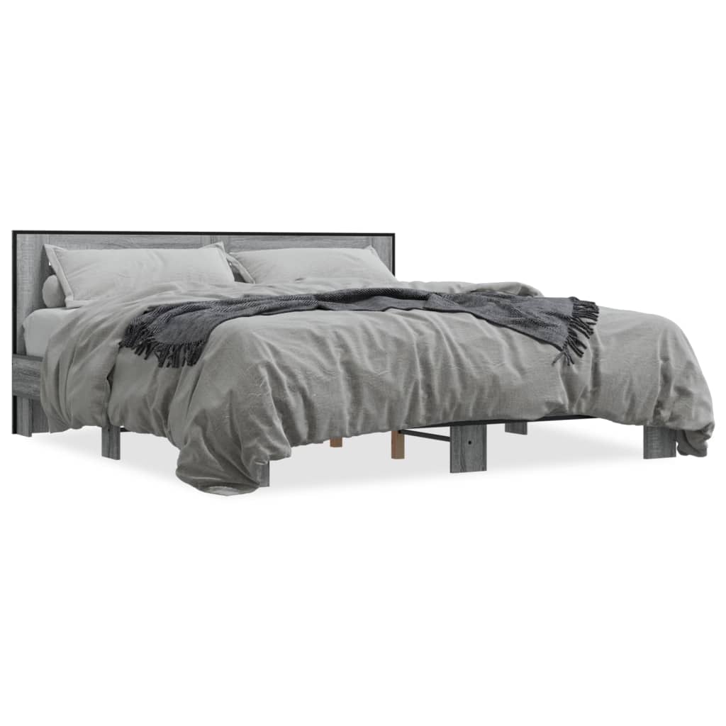 Cadre de lit sans matelas sonoma gris 200x200 cm - XIOS