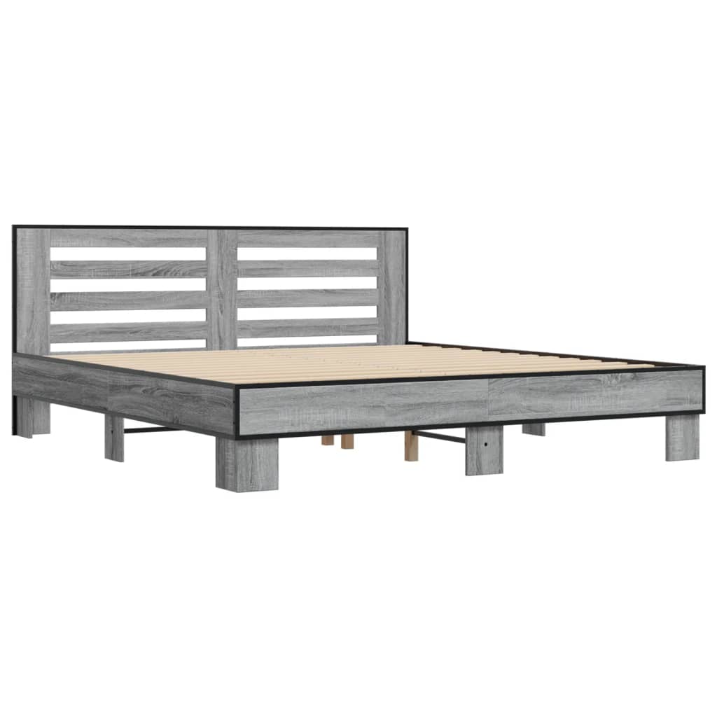 Cadre de lit sans matelas sonoma gris 200x200 cm - XIOS