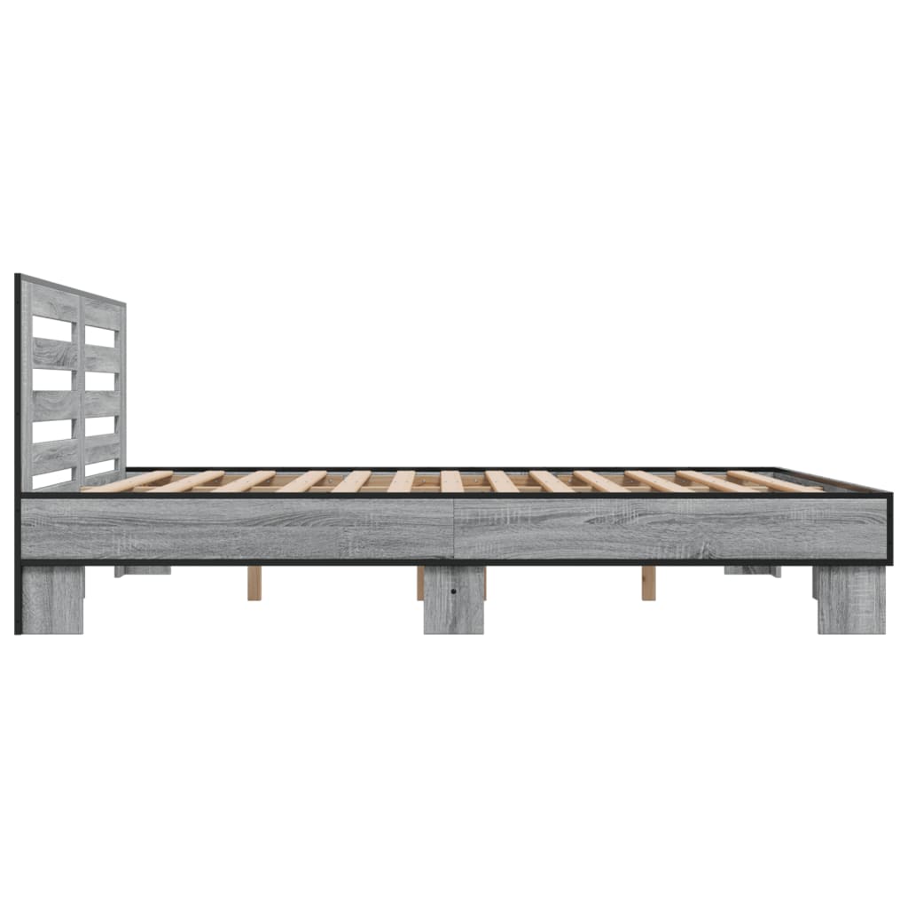 Cadre de lit sans matelas sonoma gris 200x200 cm - XIOS