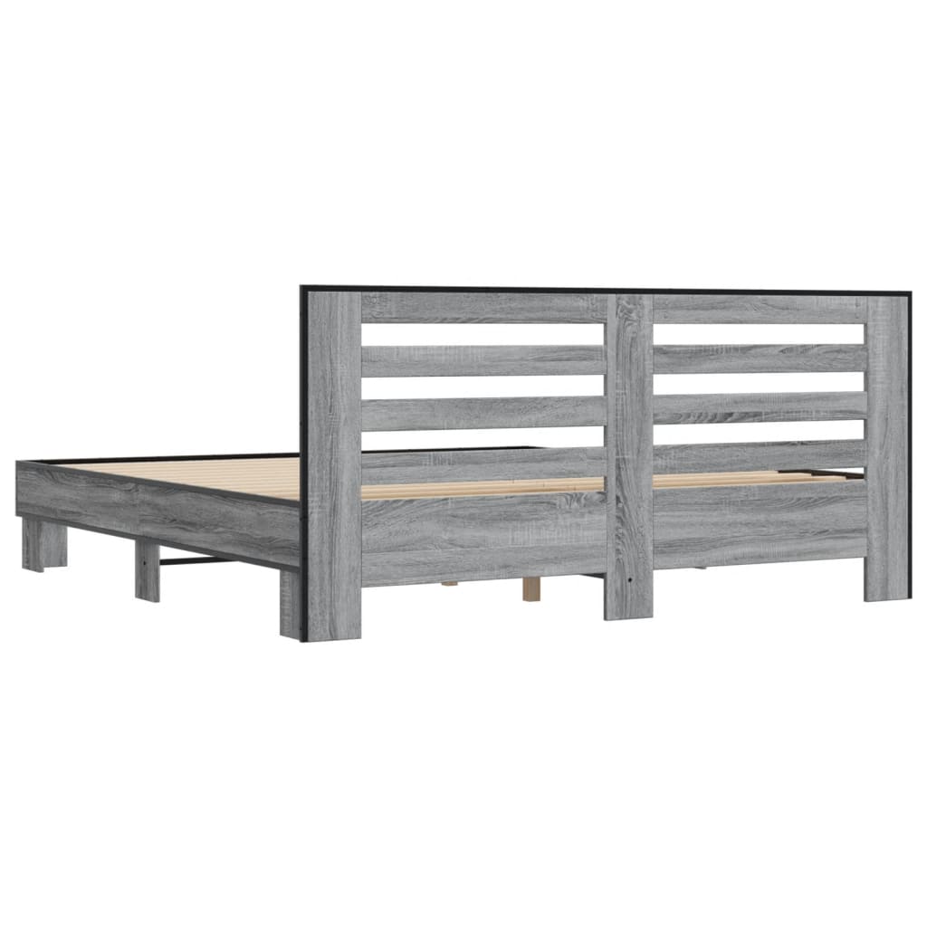 Cadre de lit sans matelas sonoma gris 200x200 cm - XIOS