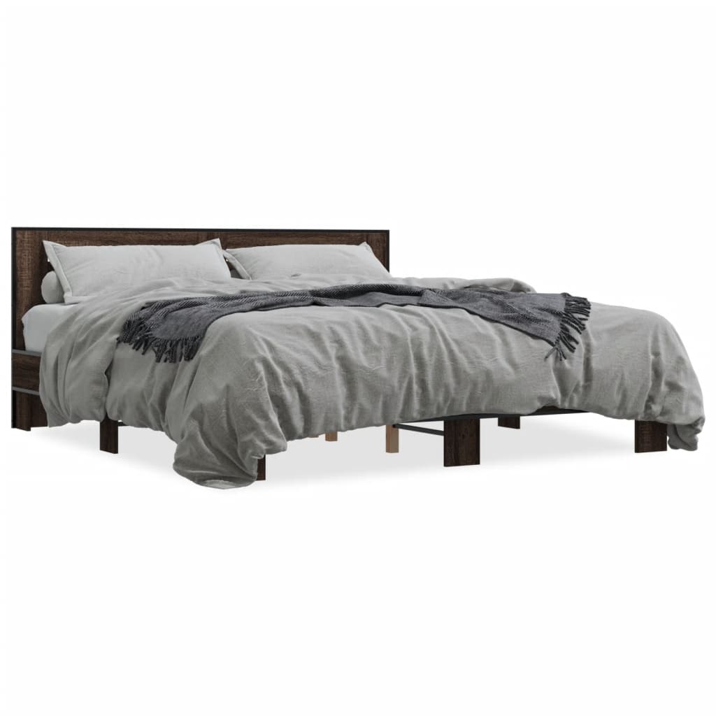 Cadre de lit sans matelas chêne marron 200x200 cm - XIOS