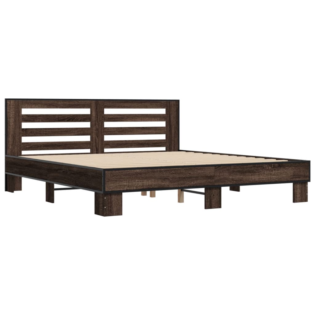 Cadre de lit sans matelas chêne marron 200x200 cm - XIOS