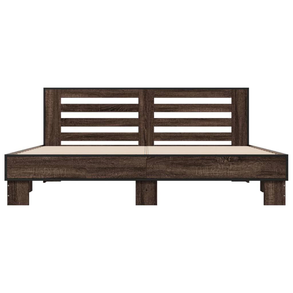 Cadre de lit sans matelas chêne marron 200x200 cm - XIOS