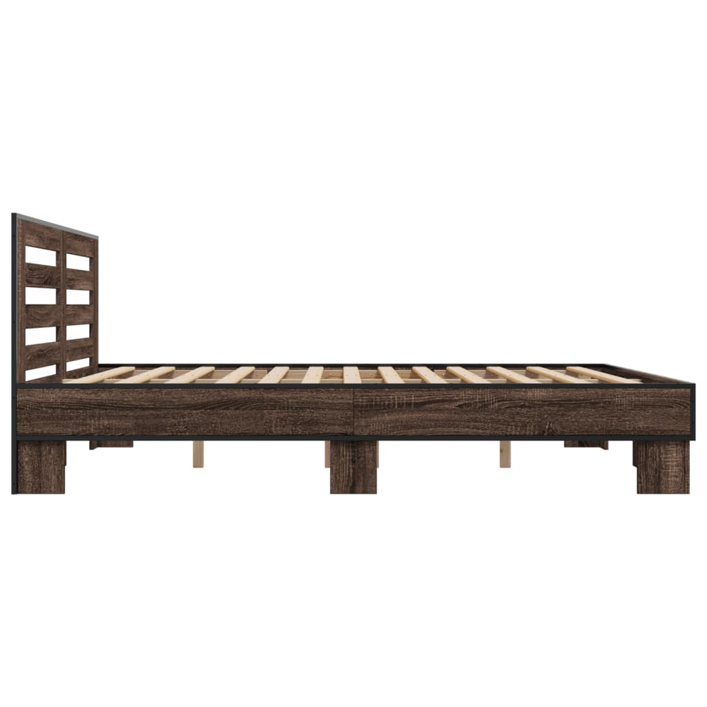 Cadre de lit sans matelas chêne marron 200x200 cm - XIOS