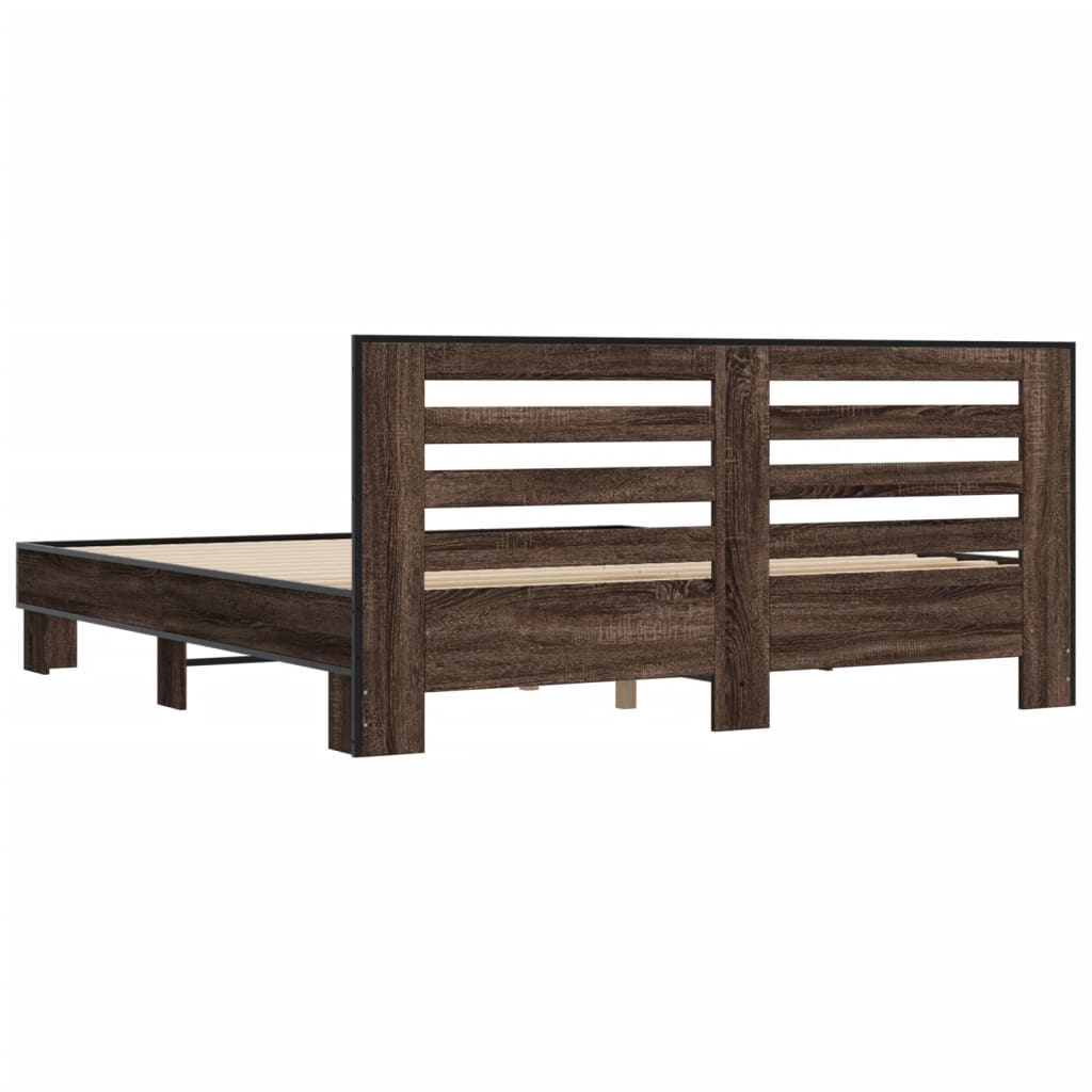 Cadre de lit sans matelas chêne marron 200x200 cm - XIOS