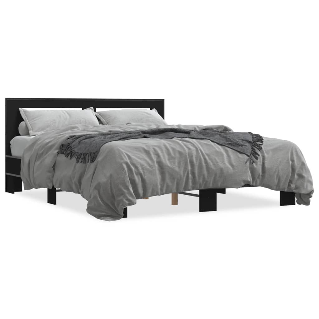 Cadre de lit sans matelas noir 150x200 cm - XIOS